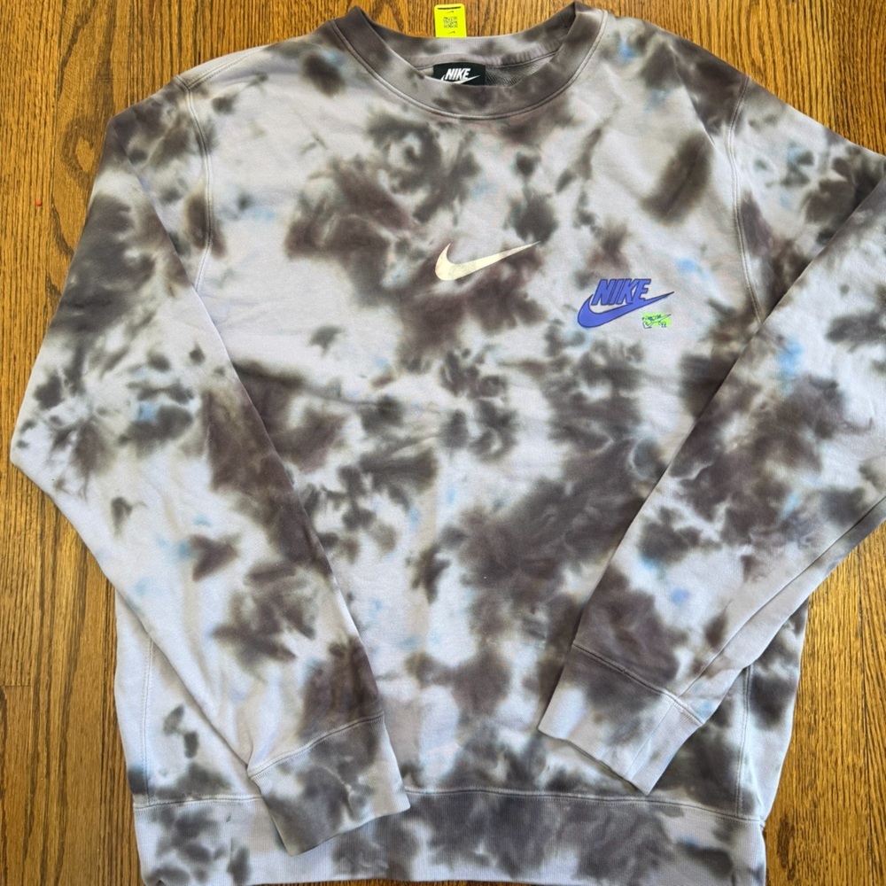 Nike Crewneck Sweatshirt Purple Gray Tie Dye Size Small